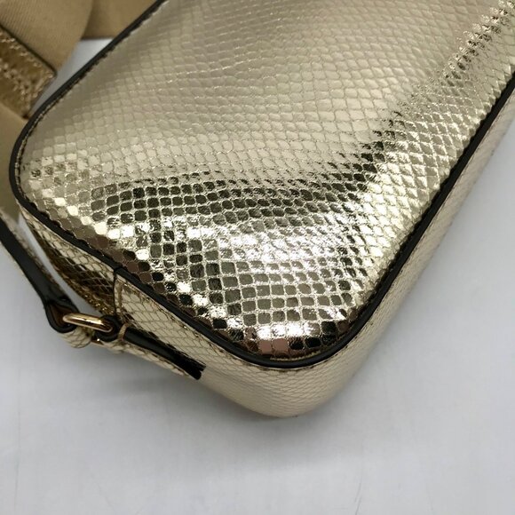 Michael Kors Metallic Gold Leather Maisie 2-In-1 Camera Crossbody Bag - Picture 9 of 11